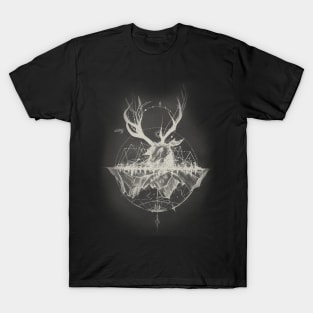 Geometric Mountains Tattoo Style T-Shirt